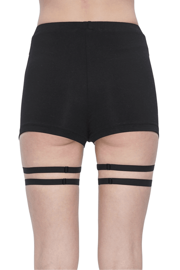 Stylish Rivet-Adorned High-Waisted Garter Shorts for Women